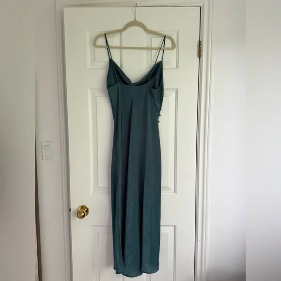 Zara Deep Teal Maxi Dress with Button Detail - Picture 4 of 5